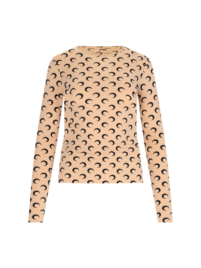 MARINE SERRE Top Beige Polyamide