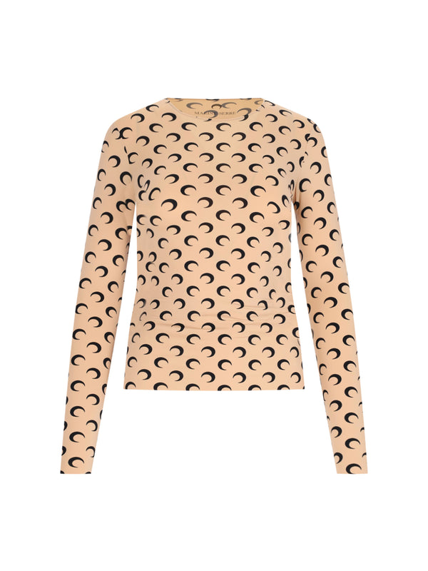 Marine Serre Cjer 88% Polyamide top in beige