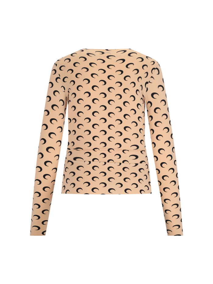 MARINE SERRE Top Beige Polyamide