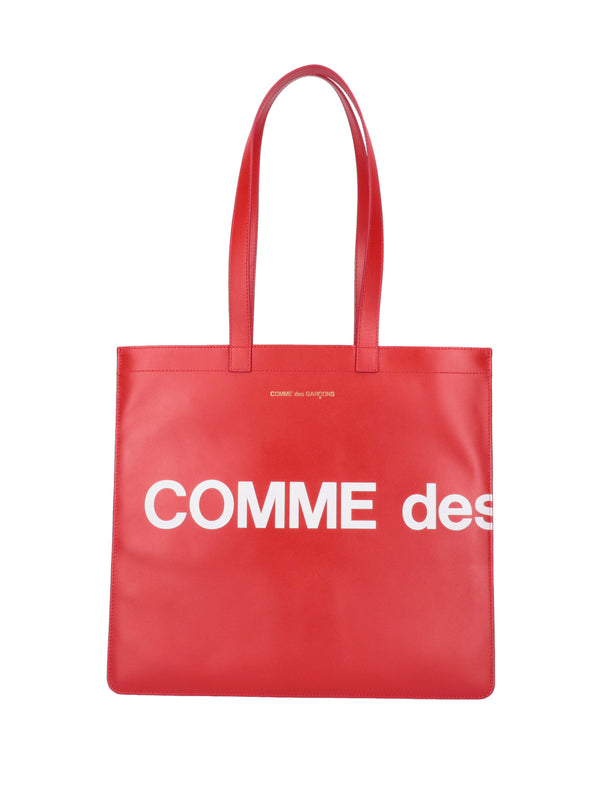 Comme Des Garcons Wallet 100% Cow Leather tote bag in red