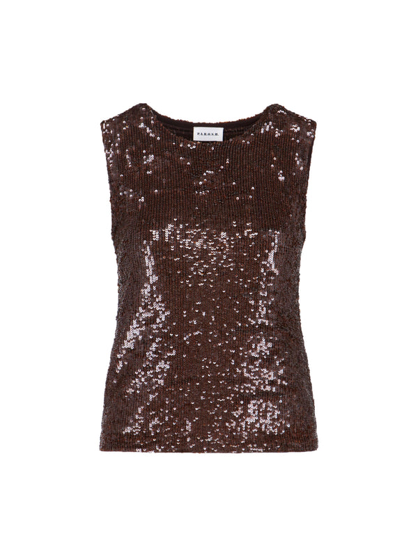 Parosh 85% POLYAMIDE tank top in brown