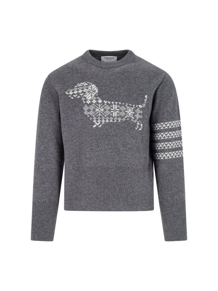 Thom Browne Sweaters Grey Virgin Wool