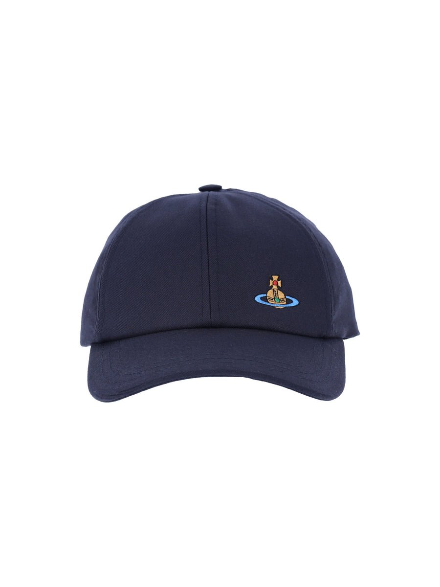 Vivienne Westwood 81020019 100% Cotton baseball cap in navy