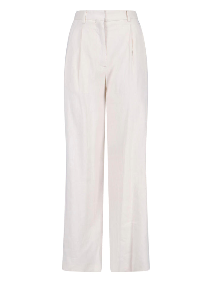 Lardini Trousers White Linen