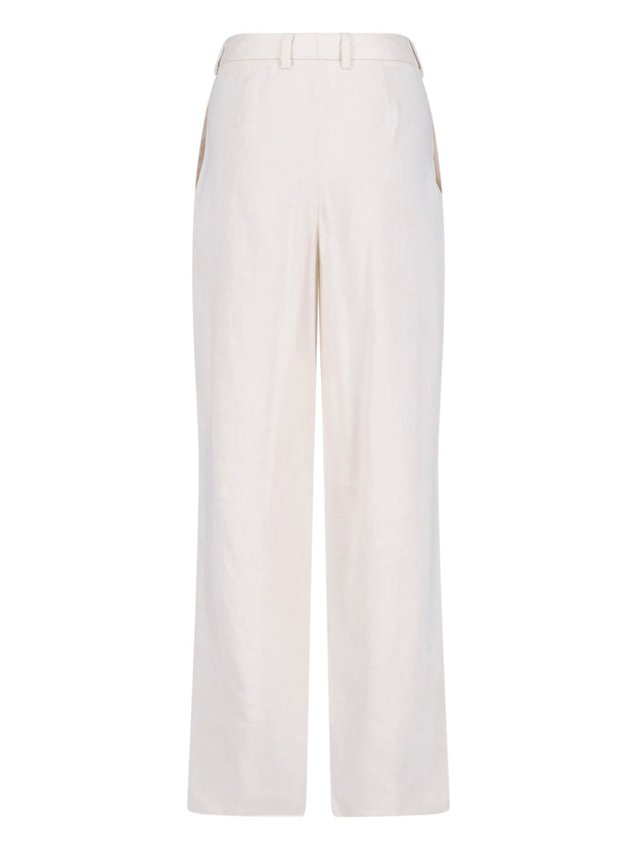 Lardini Trousers White Linen