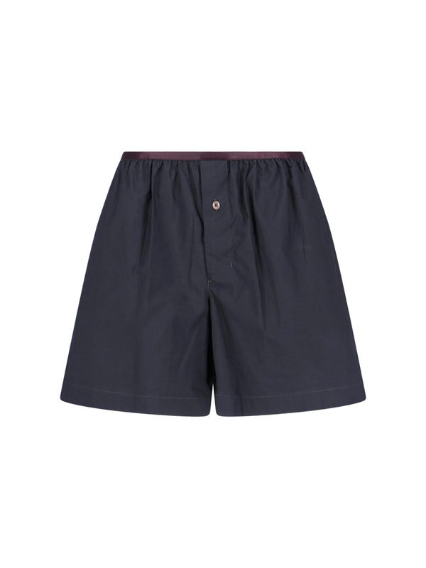 Lemaire 80% Cotton bermuda shorts in black