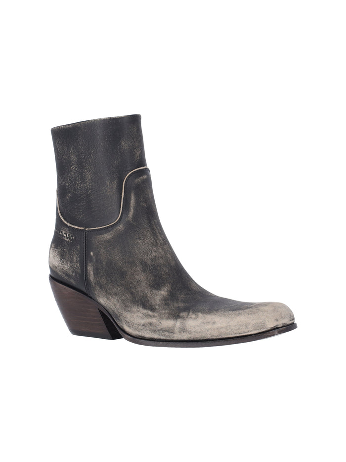 Balenciaga Boots Black Bull Leather