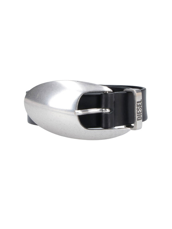 Diesel 100% leather belt in black