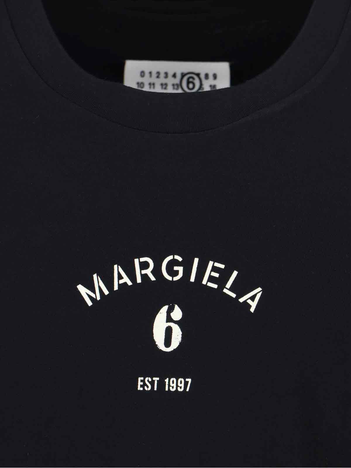 MM6 Maison Margiela T-shirts and Polos Black Cotton