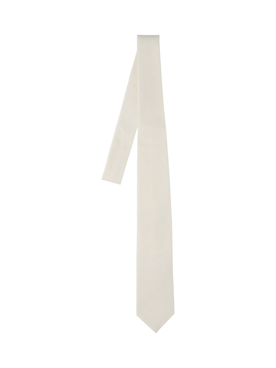 Auralee 100% Cotton necktie in white