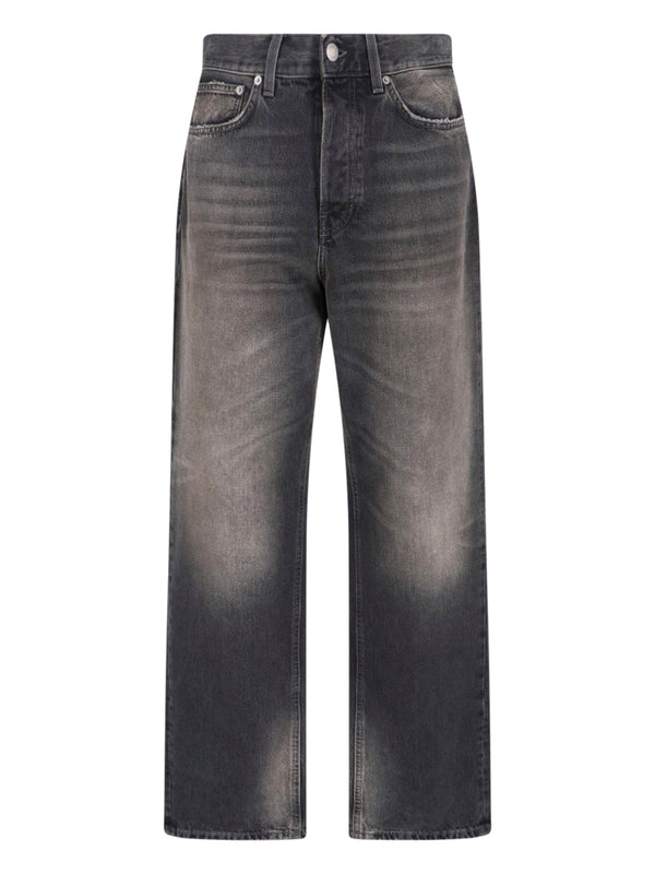 Haikure 100% Cotton - 100% Calf Leather jeans in black