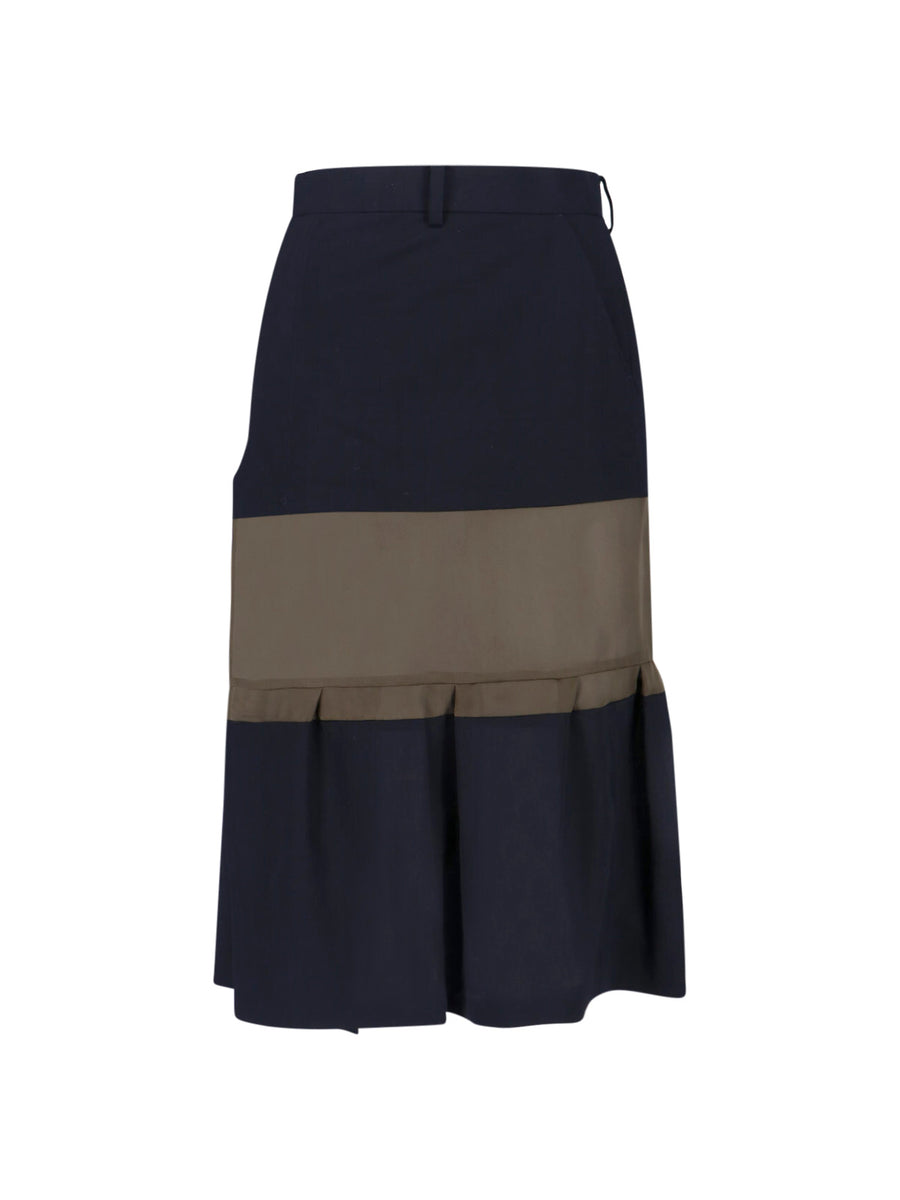 Sacai 100% Wool skirt in navy