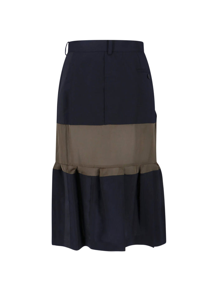 Sacai Skirts Blue Wool