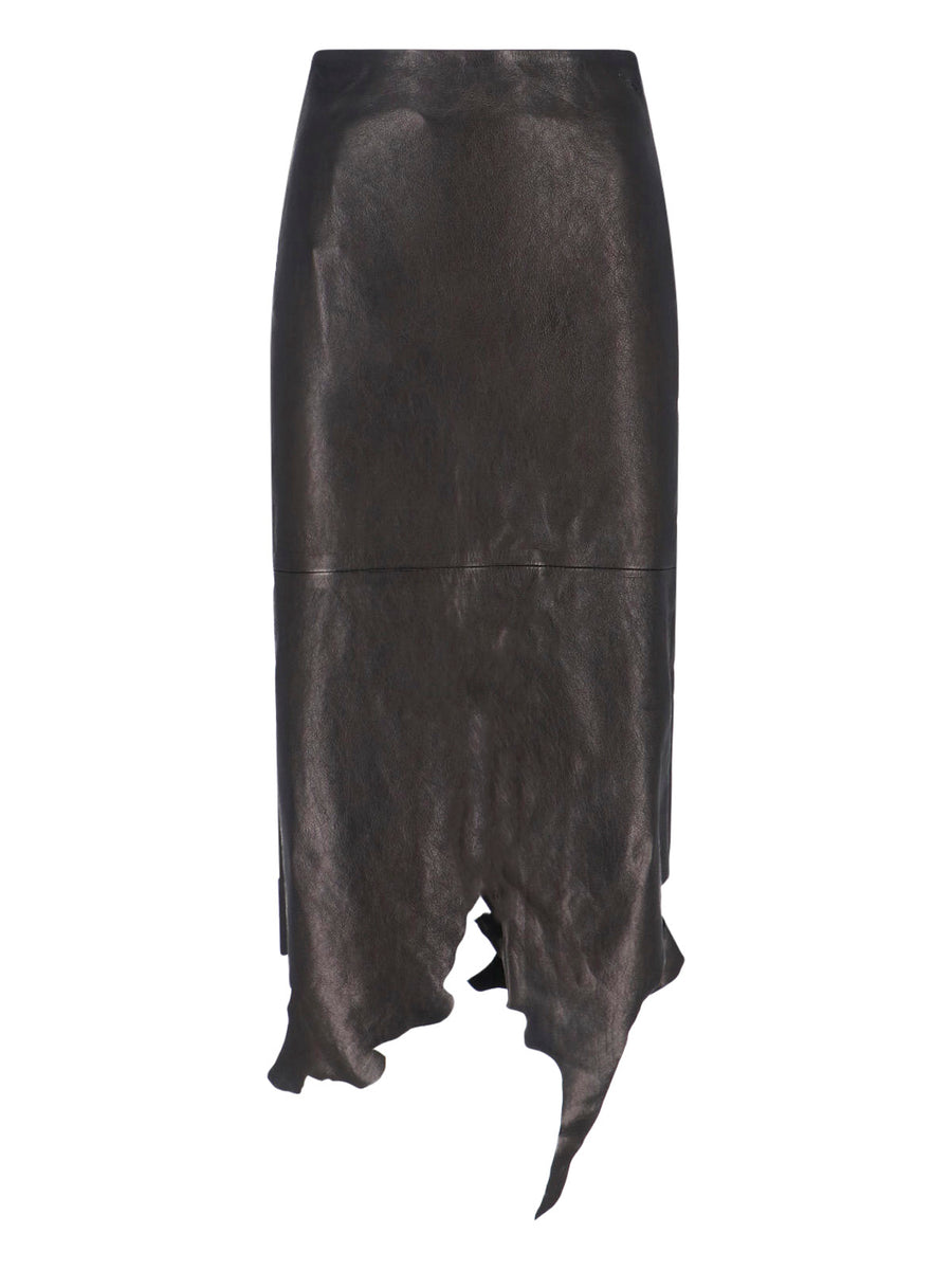 Diesel 100% sheep leather skirt in black