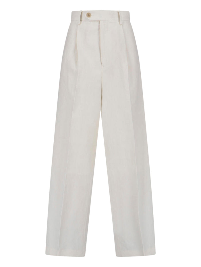 AURALEE Trousers White Wool