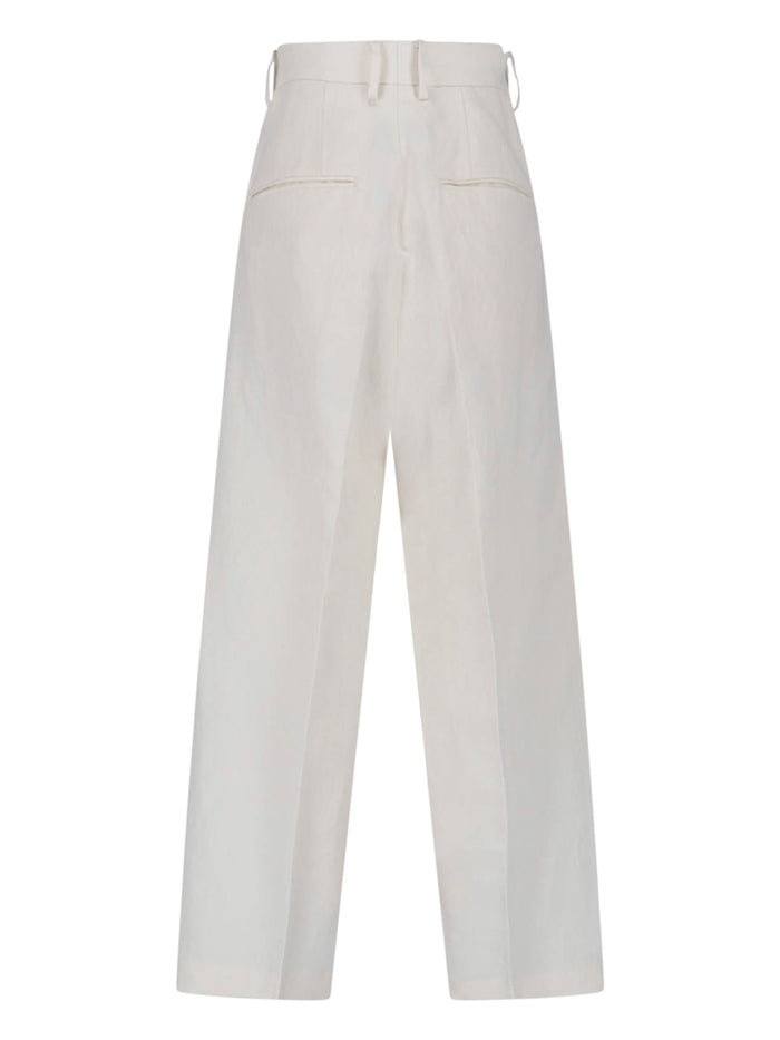 AURALEE Trousers White Wool