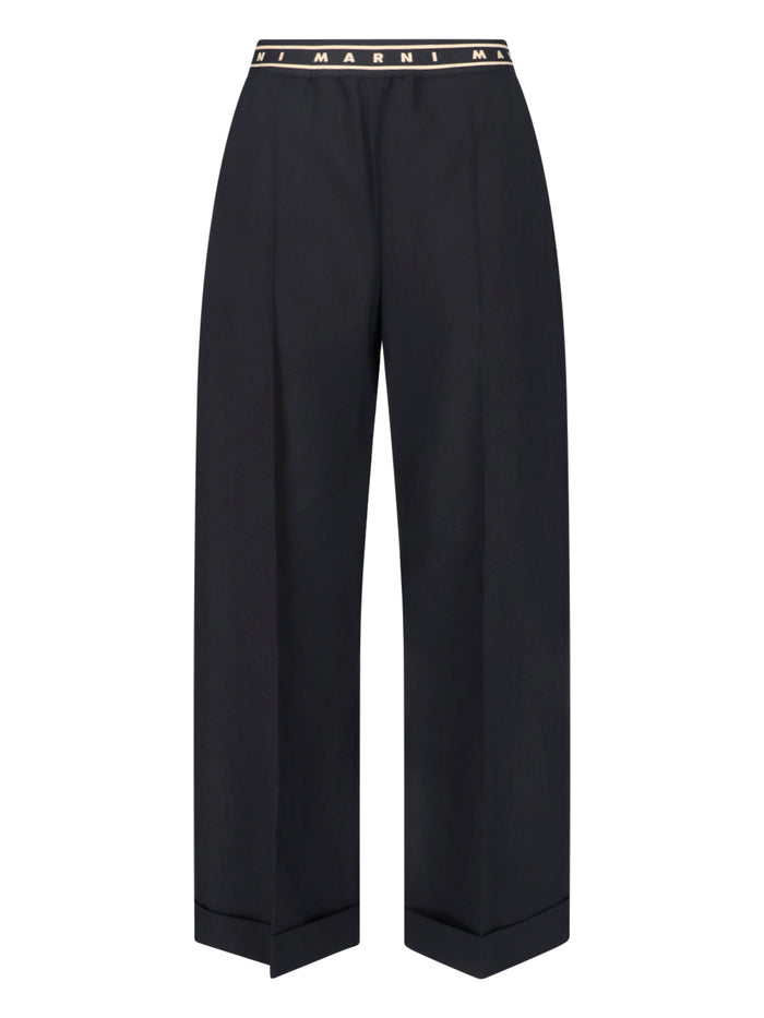 Marni Trousers Black Virgin Wool Woven