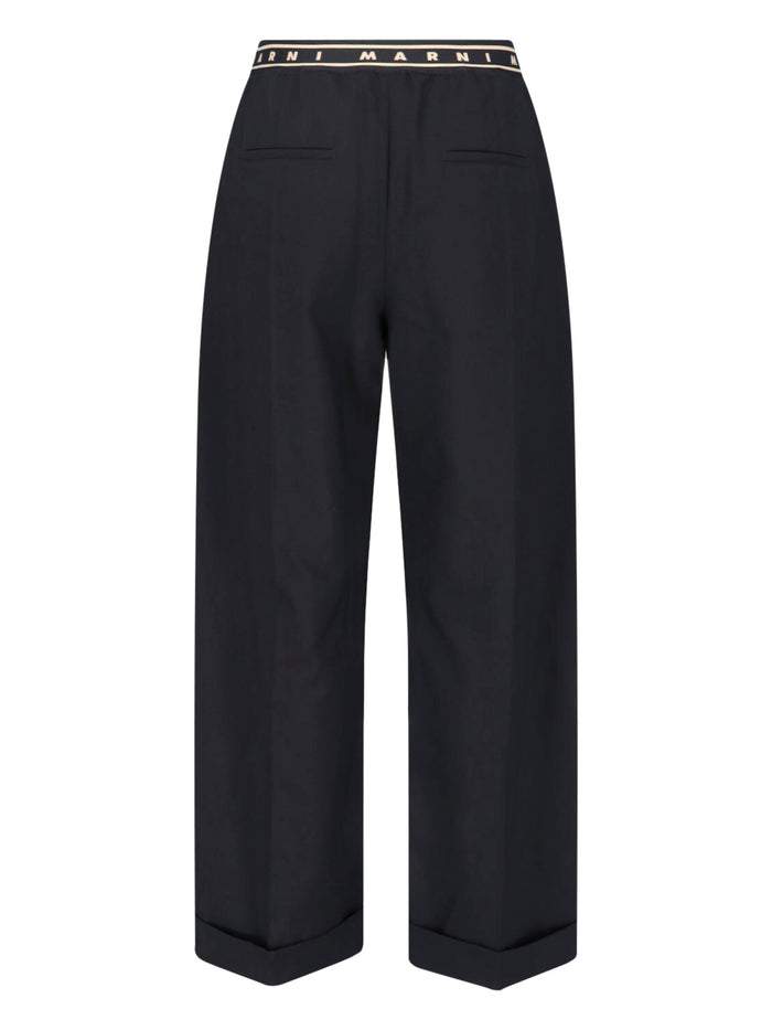 Marni Trousers Black Virgin Wool Woven