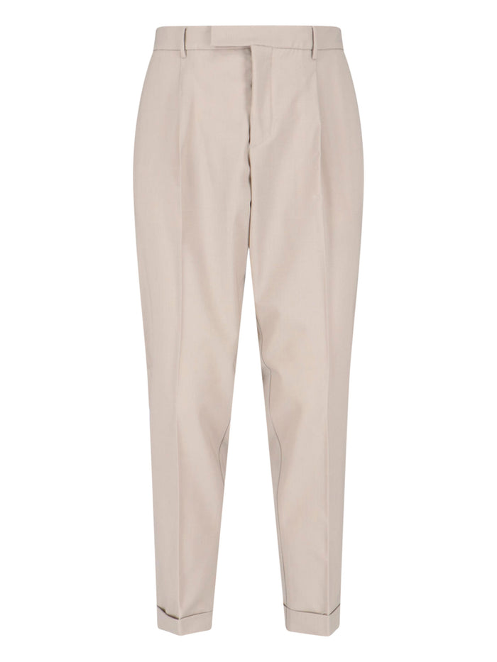 Cruna Trousers Beige Virgin Wool