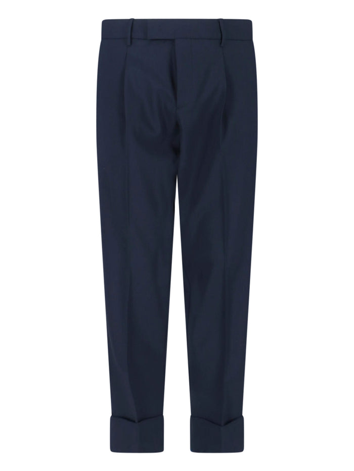 Cruna Trousers Blue Virgin Wool