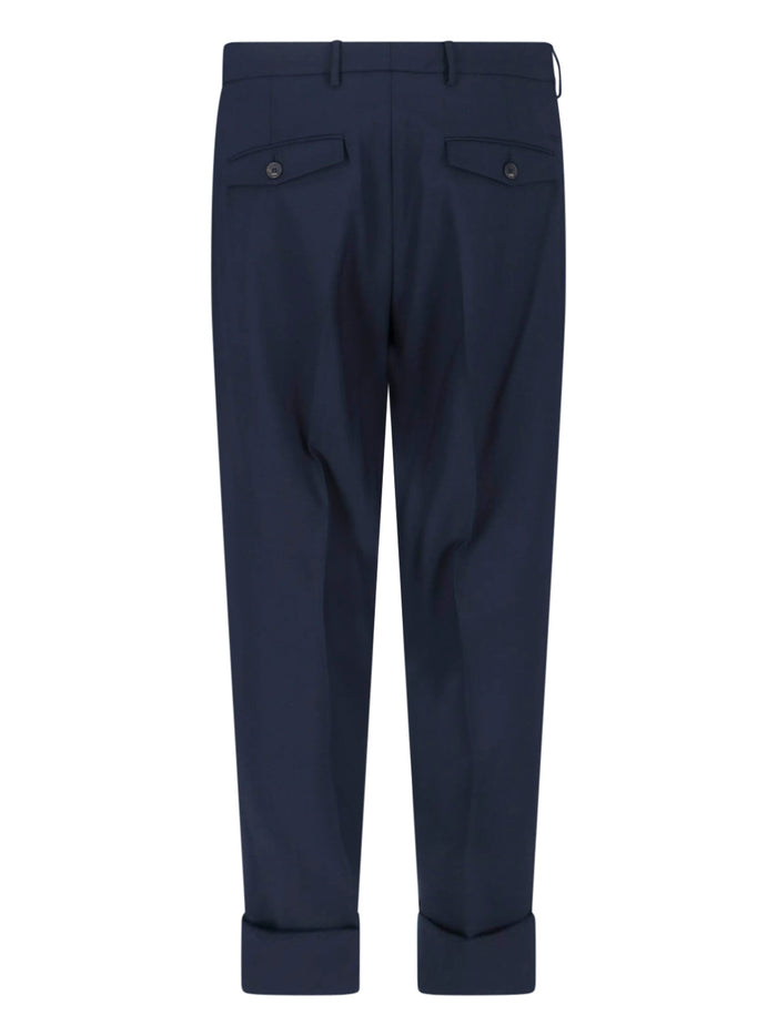 Cruna Trousers Blue Virgin Wool
