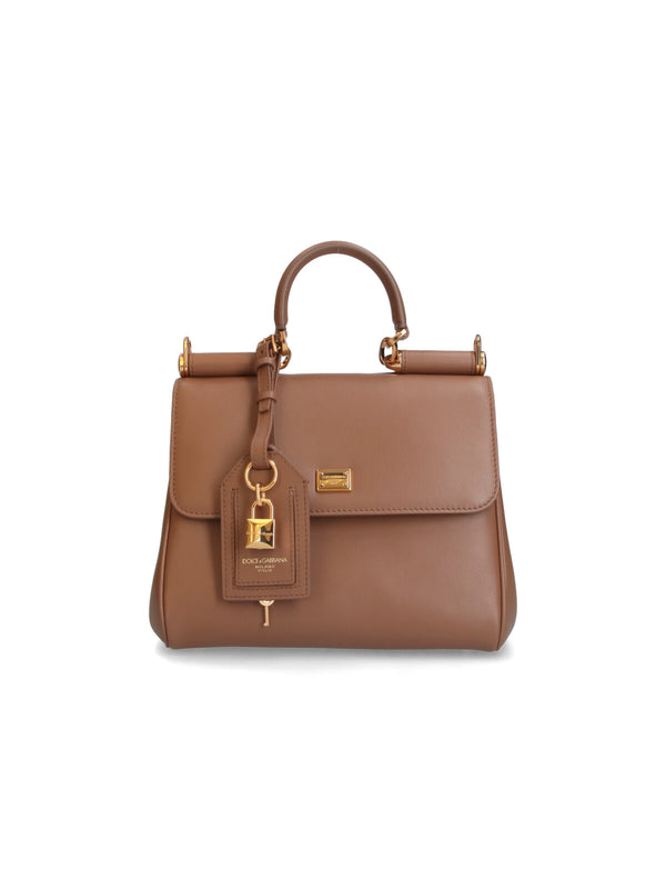 Dolce & Gabbana 95% Calf Leather top handle bag in brown