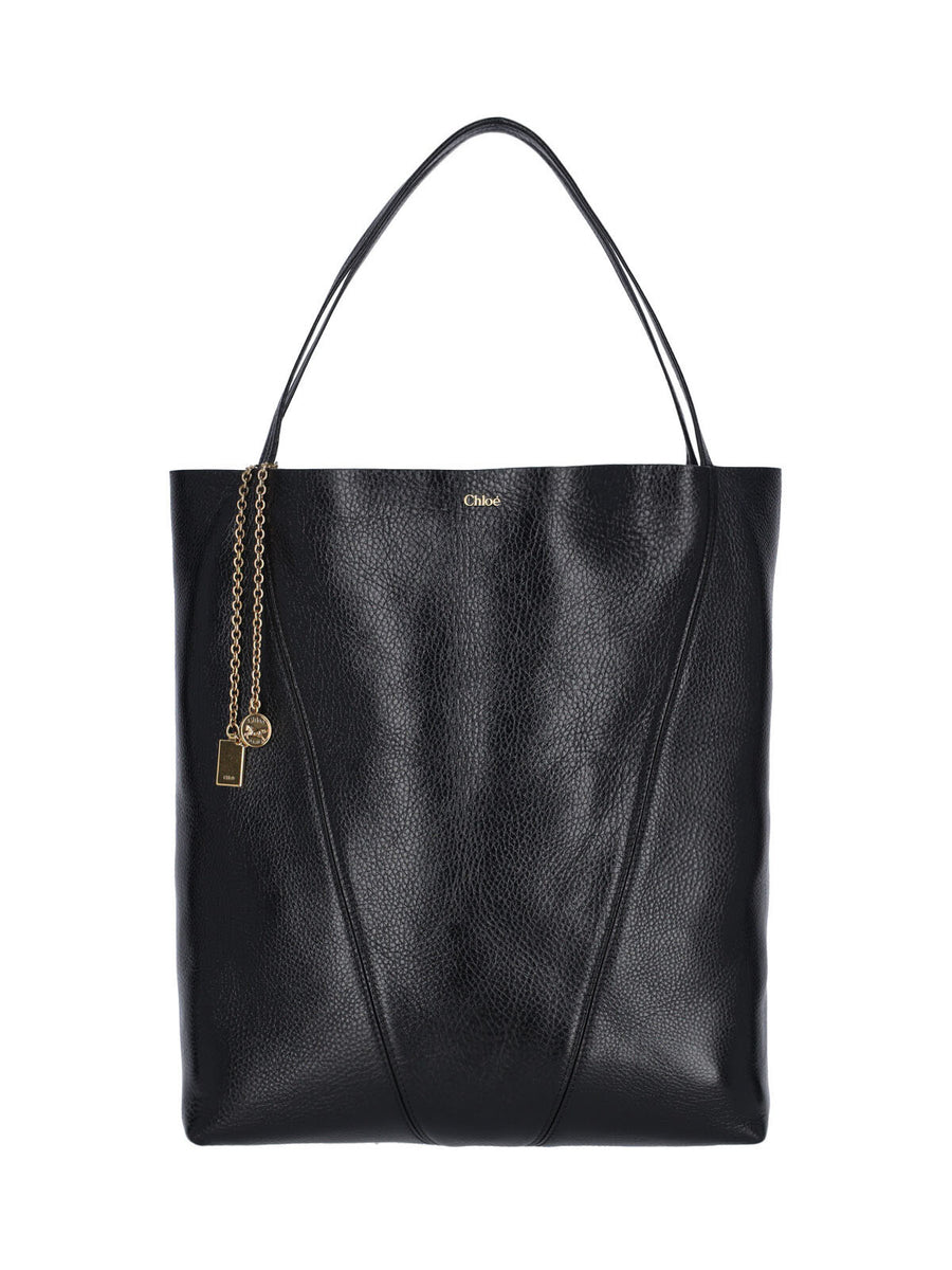 Chloè 100% cow leather tote bag in black