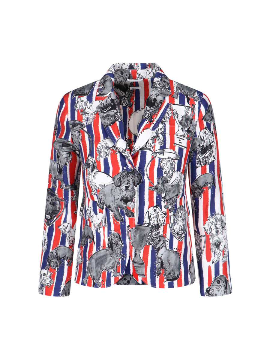 Thom Browne 100% silk blazer in multicolor