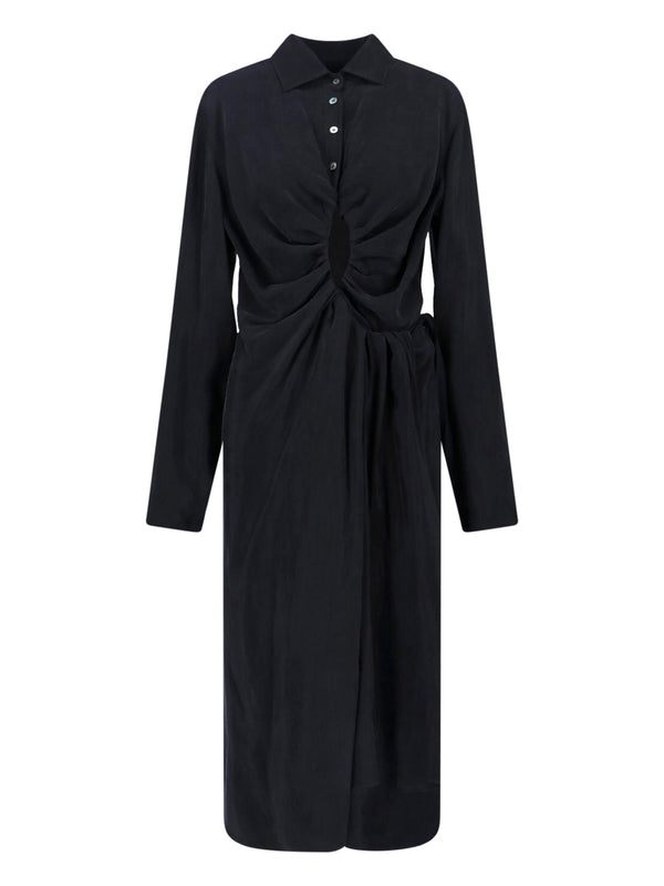 Maison Margiela 100% cupro dress in black