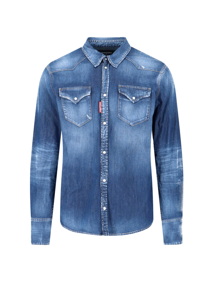 Dsquared2 Shirts Blue Cotton