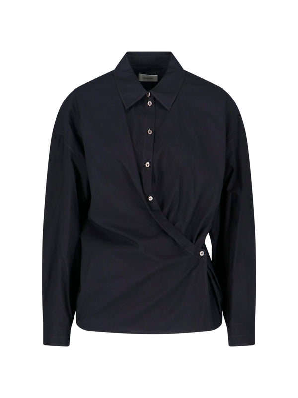 Lemaire 80% Cotton shirt in black
