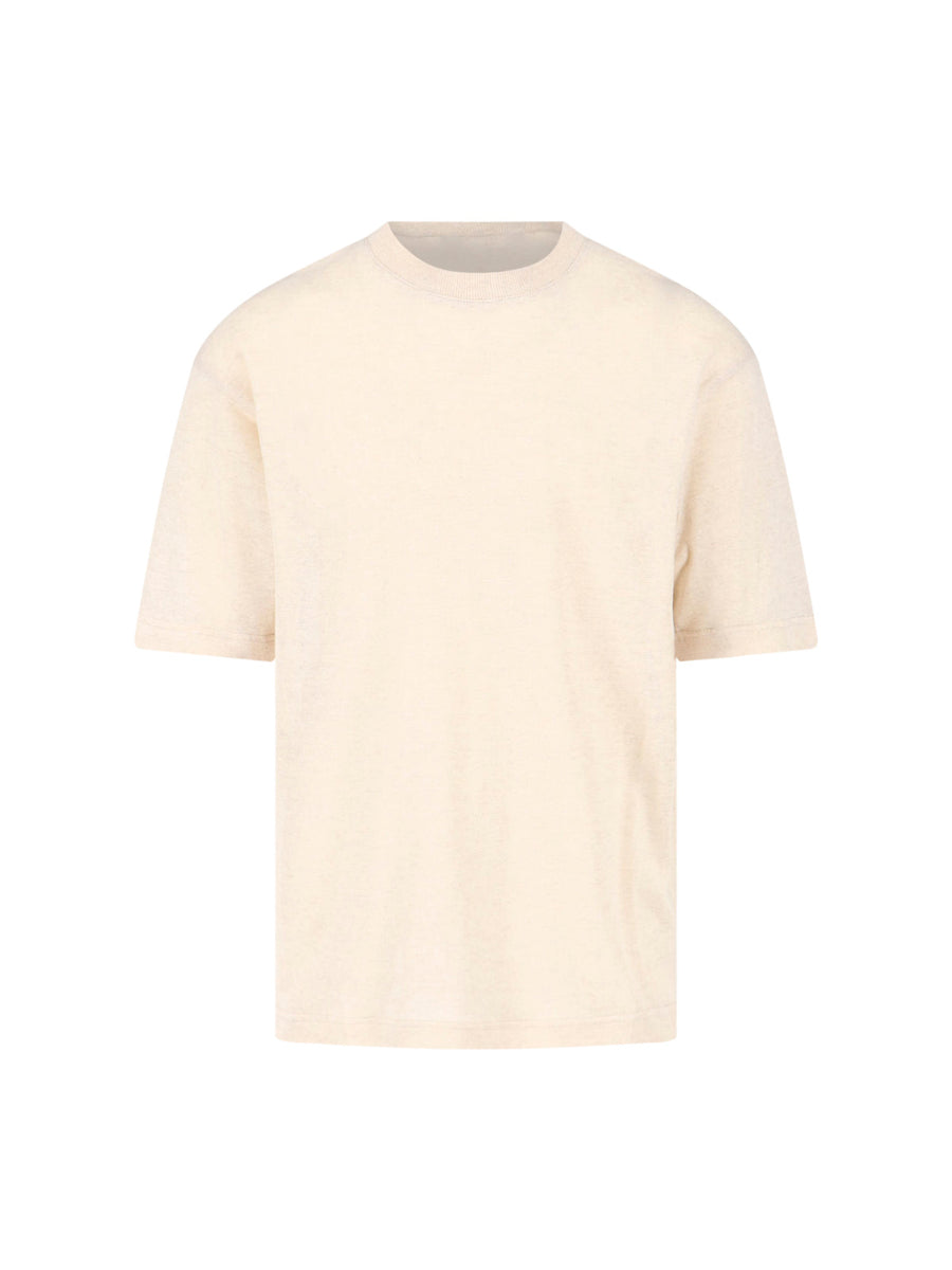 White Sand 52% Linen t-shirt in beige