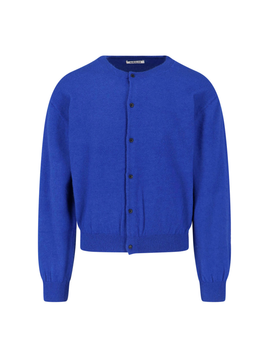 Auralee 62% Cashmere cardigan in blue