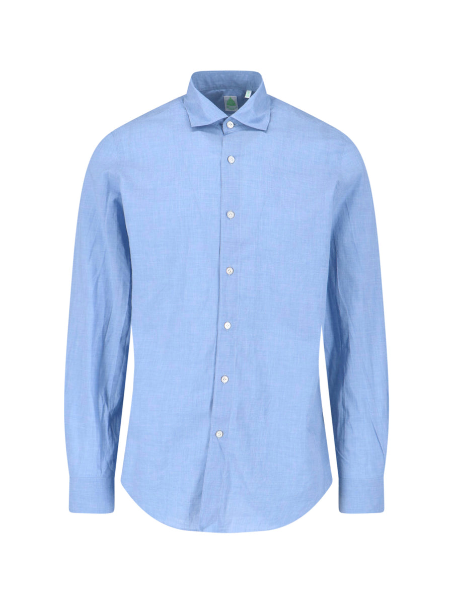 Finamore Gaeta 100% Cotton shirt in blue