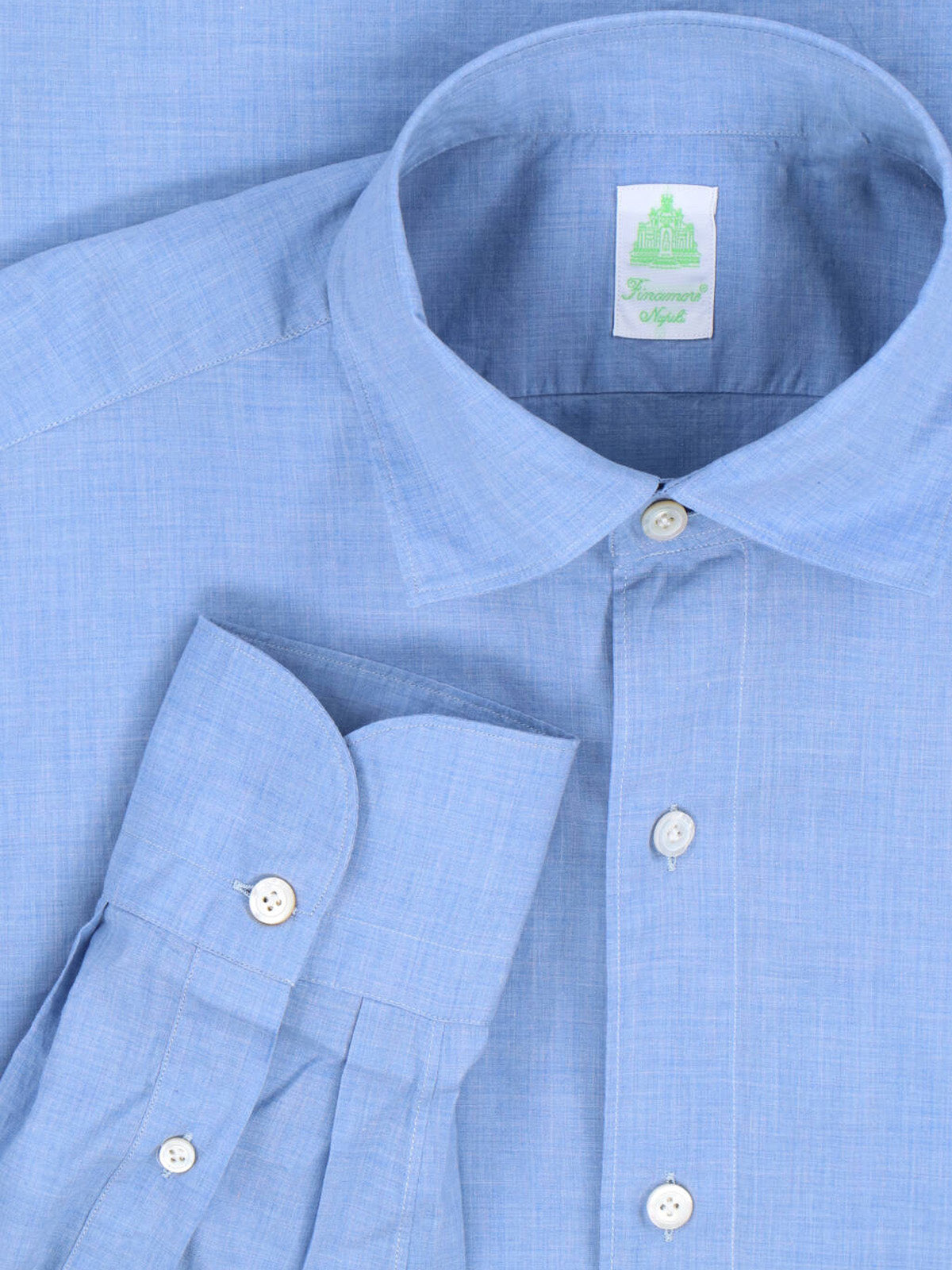 Finamore Shirts Blue Cotton