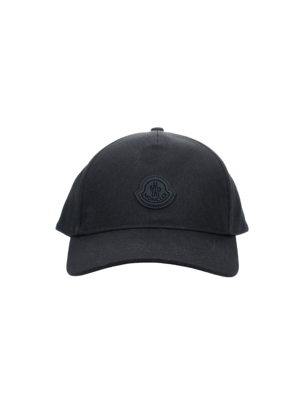 Moncler 091 100% Cotton baseball cap in black