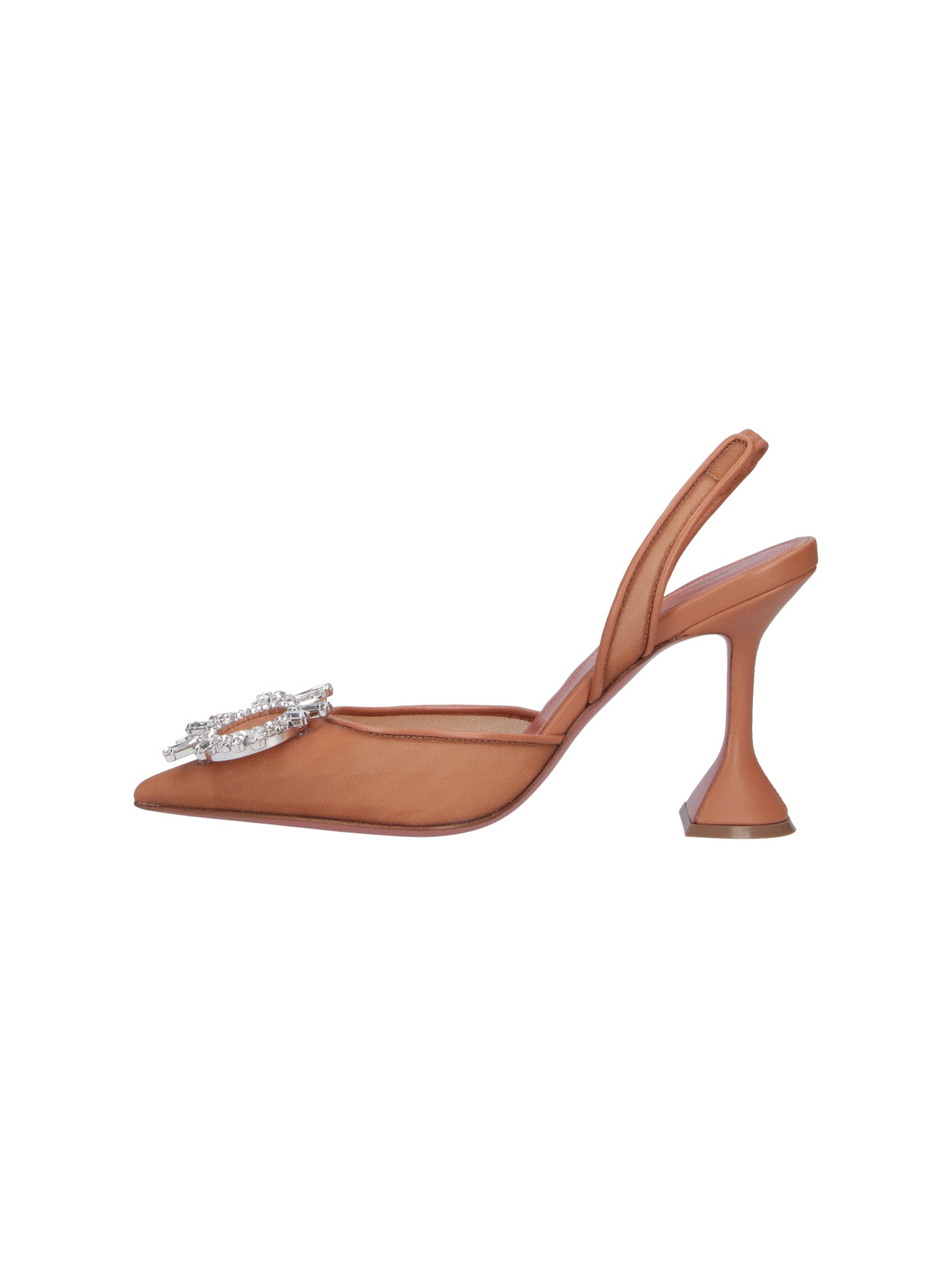 Amina Muaddi With Heel Pink Upper: Lamb Leather
