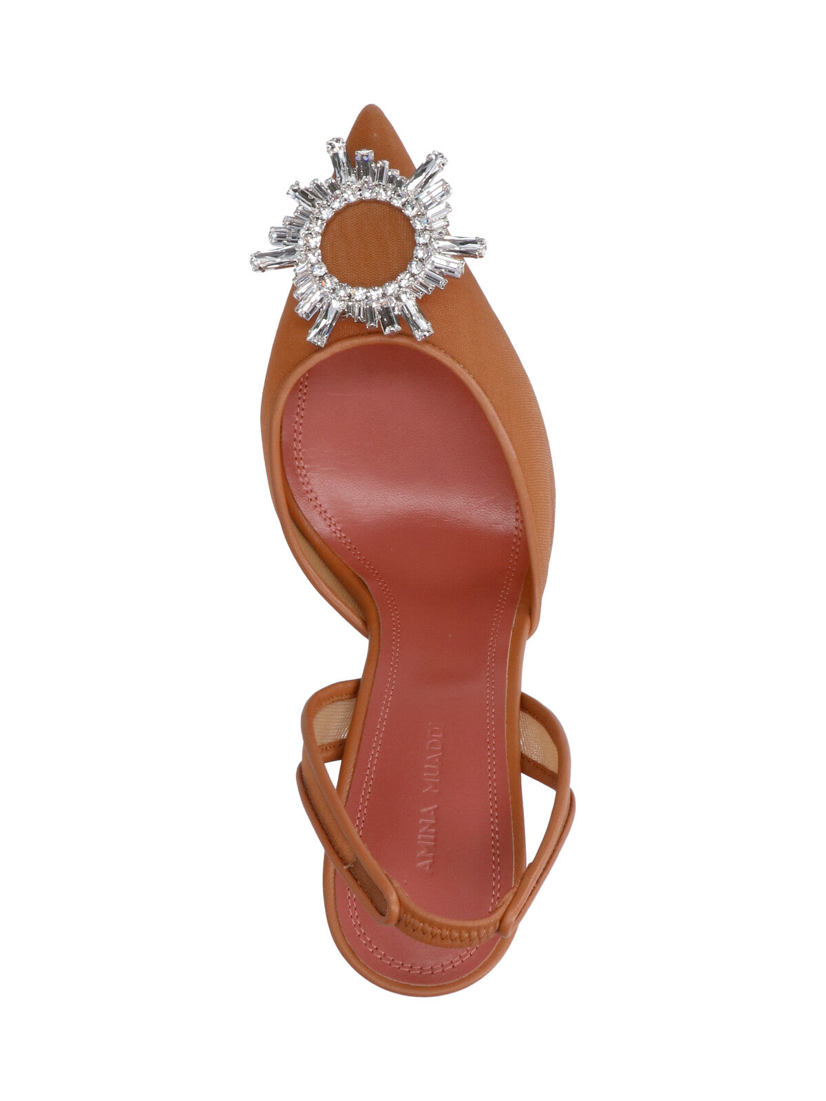 Amina Muaddi With Heel Pink Upper: Lamb Leather