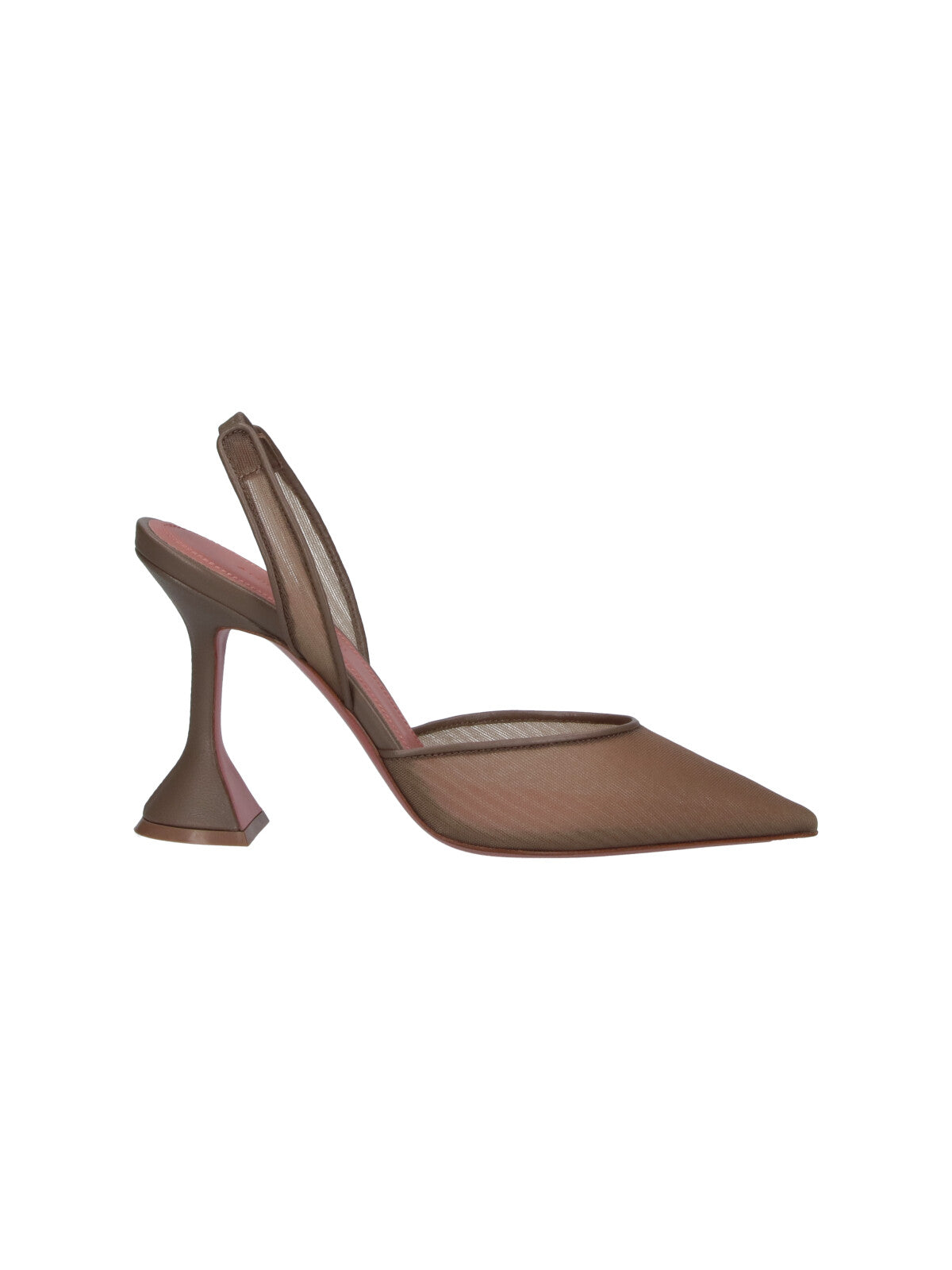 Amina Muaddi With Heel Beige Upper: Polyamide