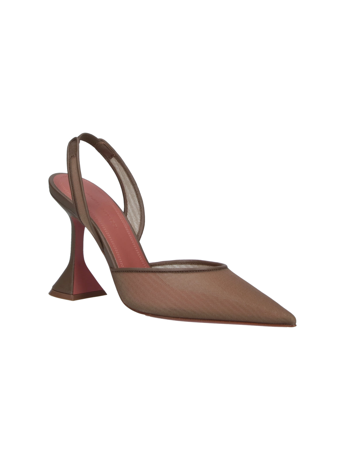 Amina Muaddi With Heel Beige Upper: Polyamide