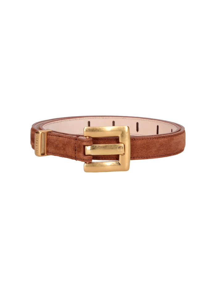 Balmain Belts Brown Calf Leather