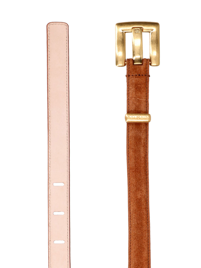 Balmain Belts Brown Calf Leather