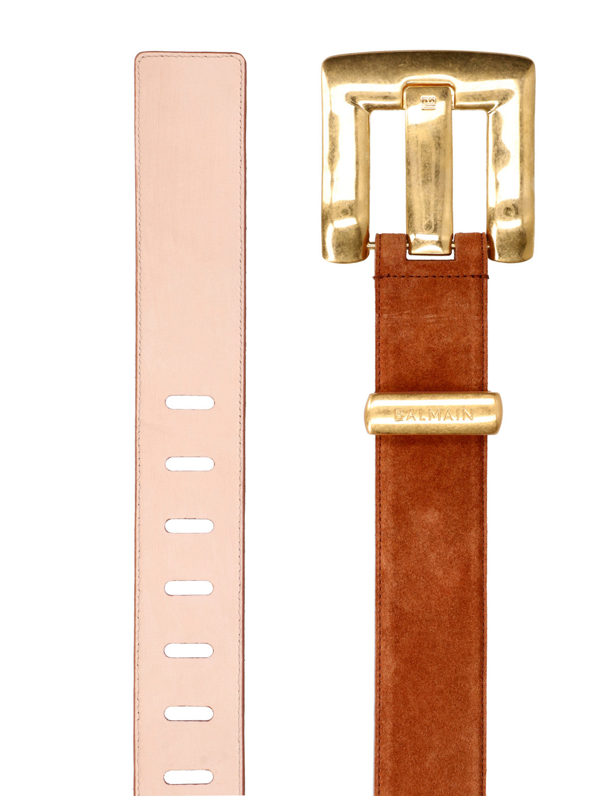 Balmain Belts Brown Calf Leather