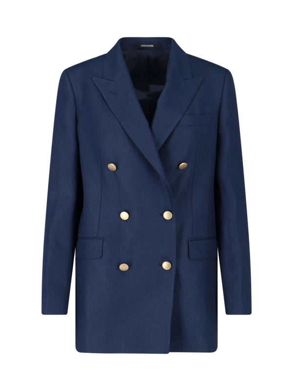 Tagliatore 100% linen blazer in navy