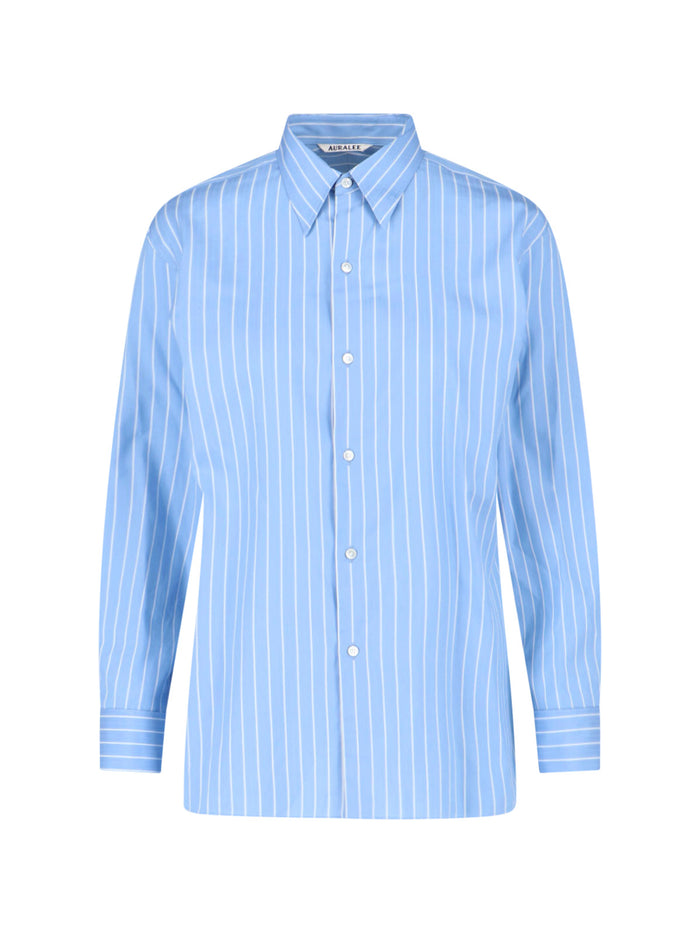 AURALEE Shirts Blue Cotton