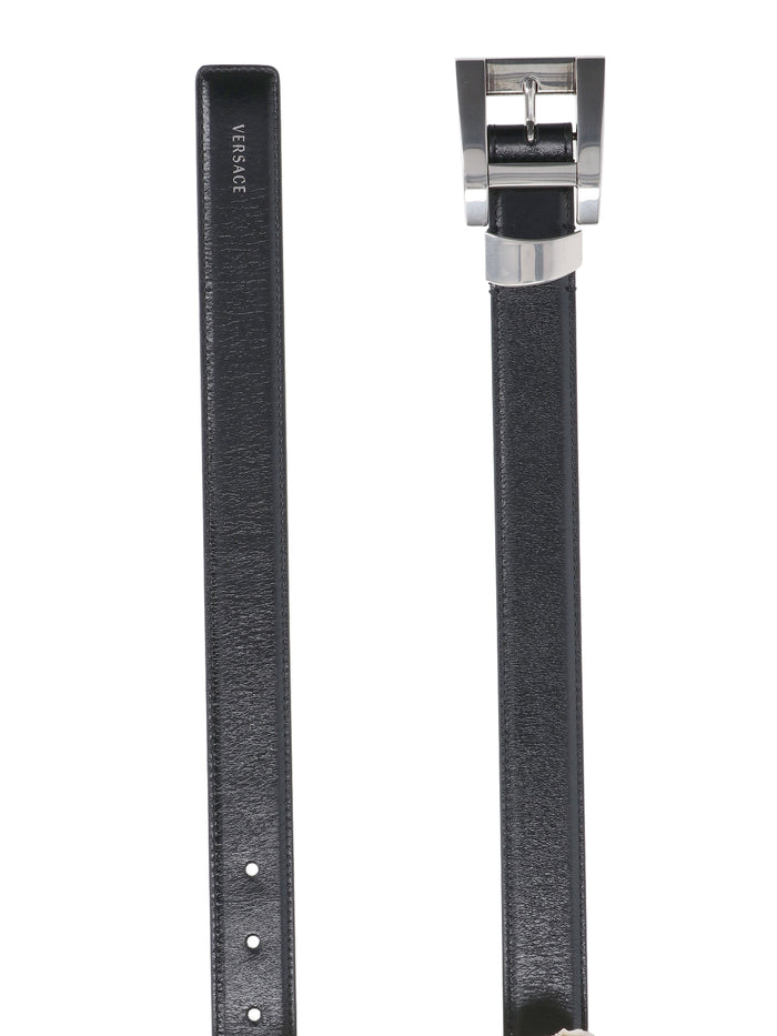 Versace Belts Black Calf Leather