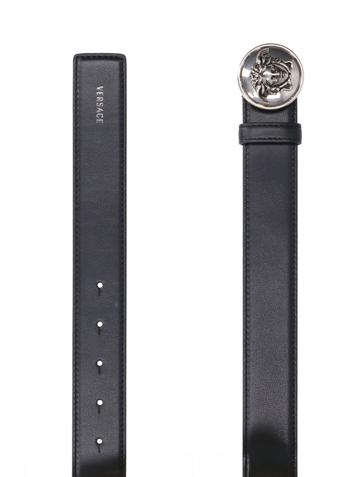 Versace Belts Black Calf Leather