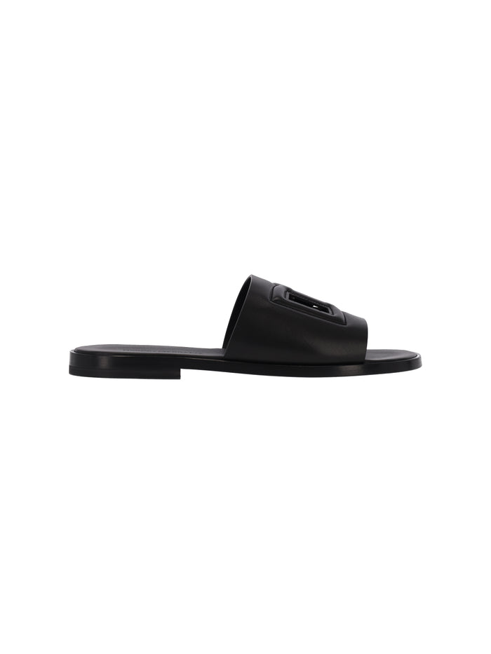 Dolce & Gabbana Sandals Black Calf Leather