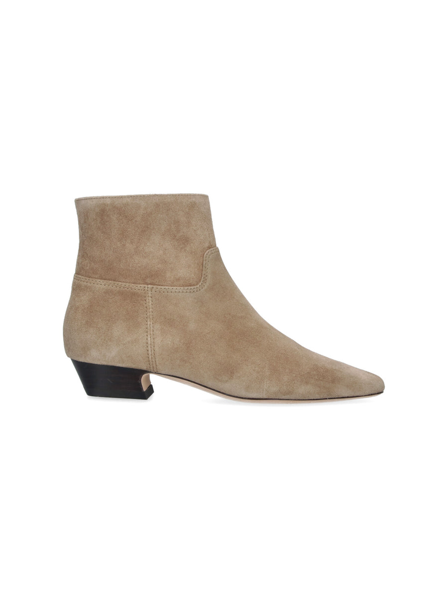 Stuart Weitzman Upper: 100% Calf Leather boot in beige