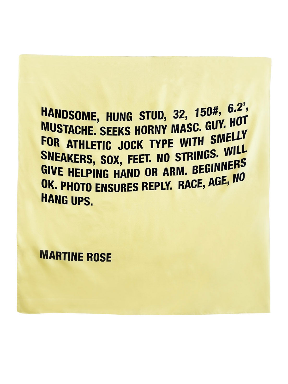 MARTINE ROSE Scarfs Yellow Silk